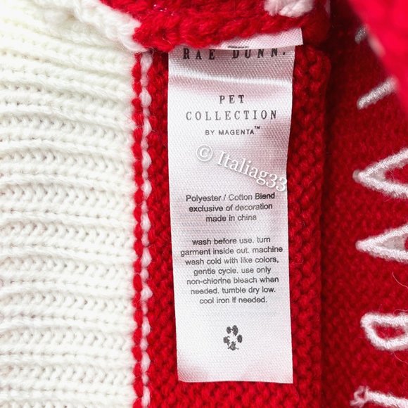 Rae Dunn Dog Rae Dunn Dog Sweater Paw Humbug Sz Small Winter Coat